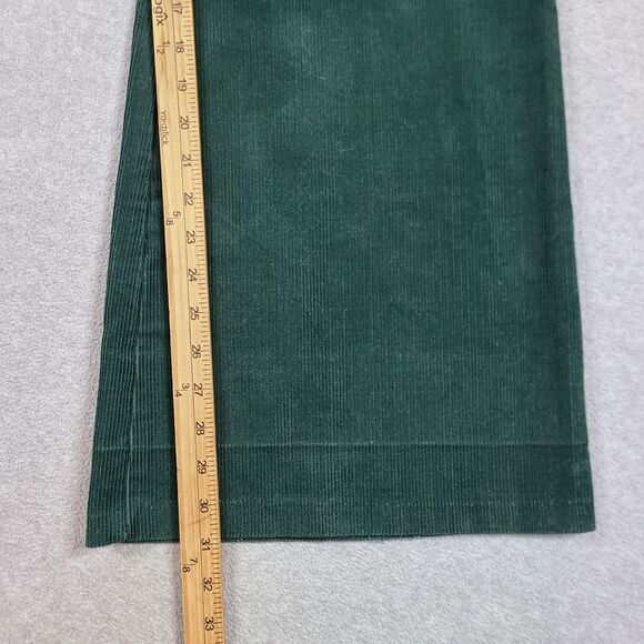 Vtg 70s Womens Sears JR. Bazaar Corduroy Bell Bottom Flare Green Pants Sz 26x31 - Picture 11 of 13